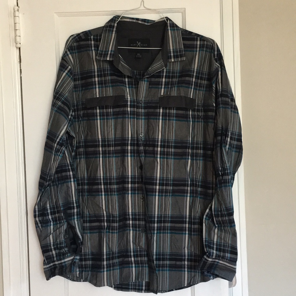 Marc Ecko Plaid Button Down Shirt - image 1
